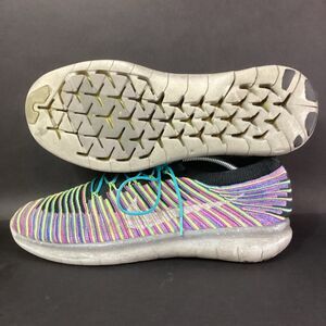 Nike Free RN Motion Flyknit Men's Sz 13 Rainbow Knit Low Running Shoe 834584-006